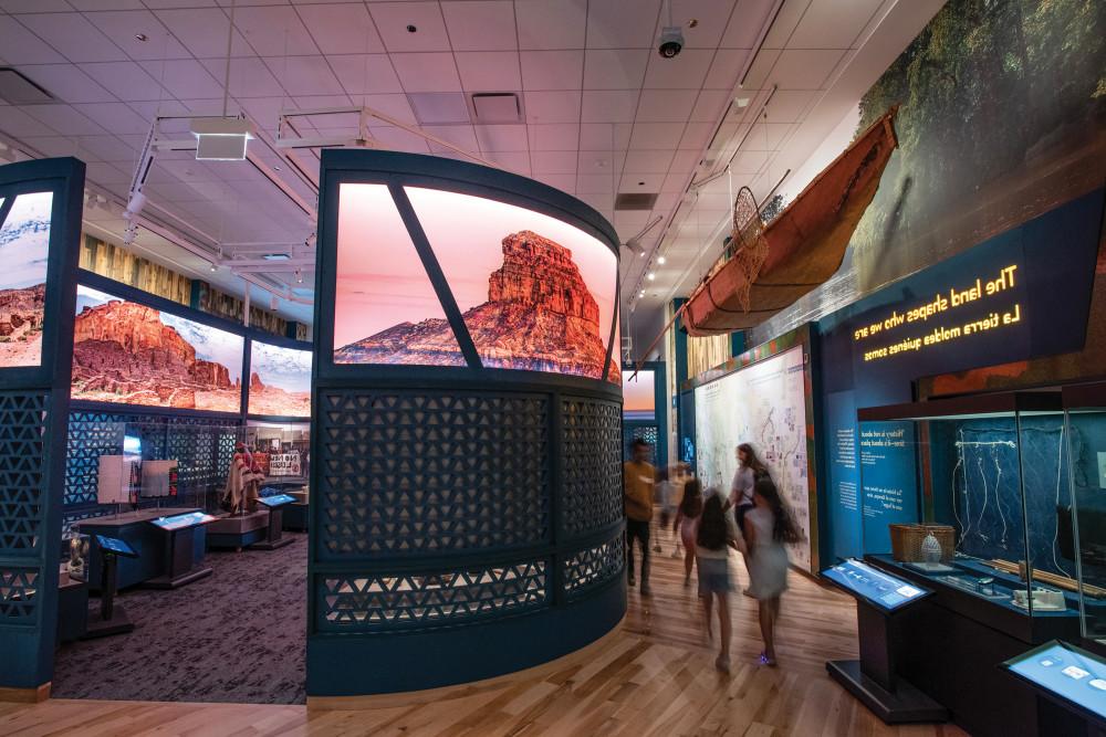 The main hall of the Native Truths exhibit.